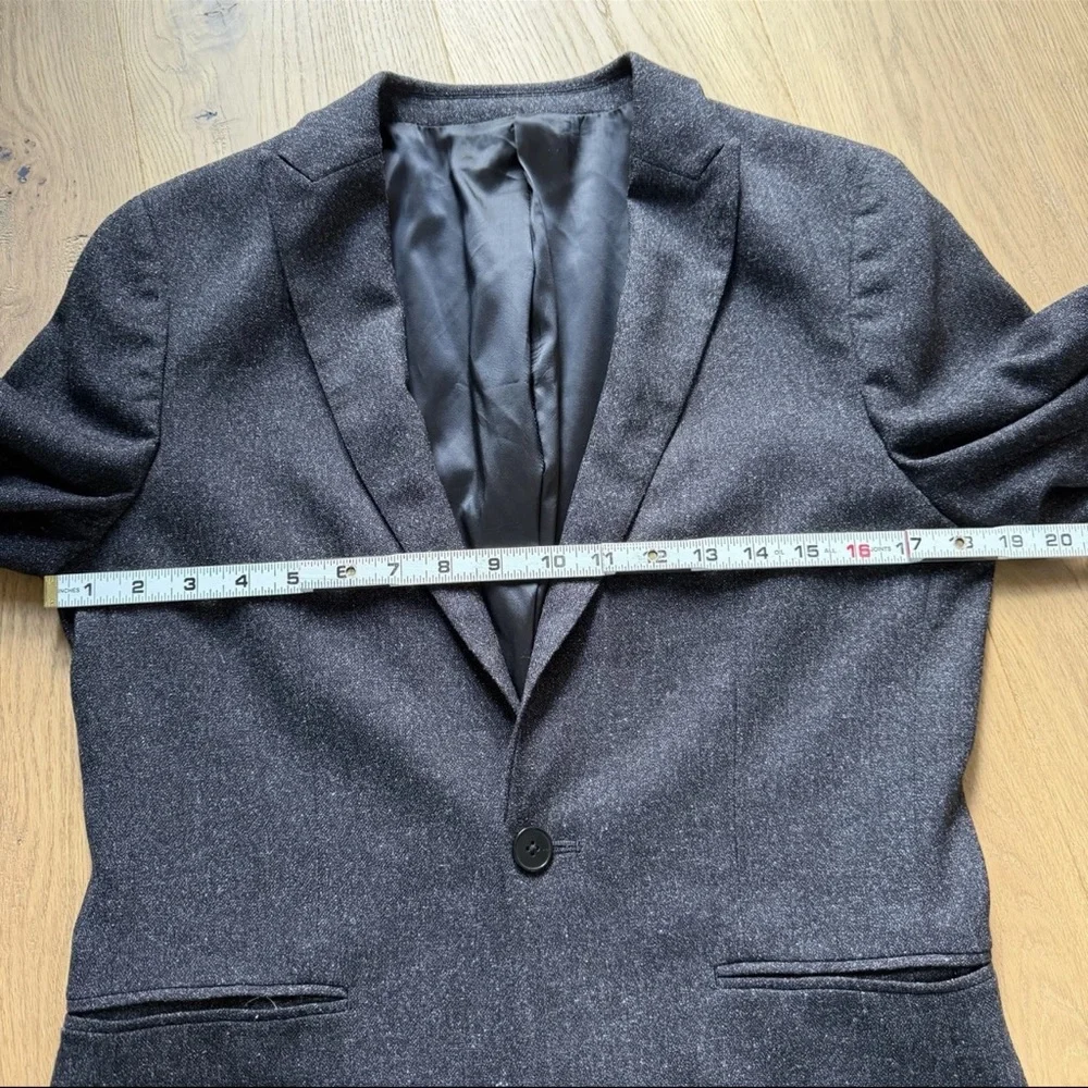 Guess Los Angeles Men’s Grey Skinny Fit One-Button Blazer Size 36 Modern Jacket